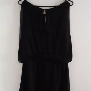 ROCK & SHINE - Black Sequins and Sheer Dress - M